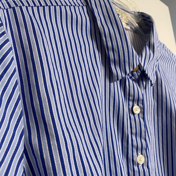 Van Heusen button blue striped shirt - Picture 5 of 6